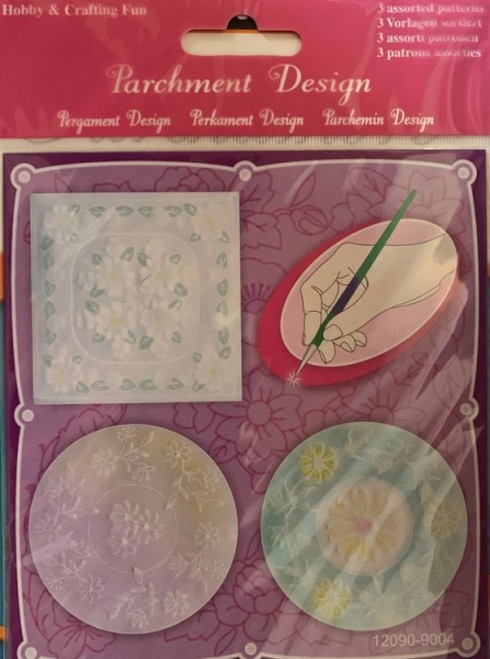 Pergament Design sort. 4, Blumen, Rahmen